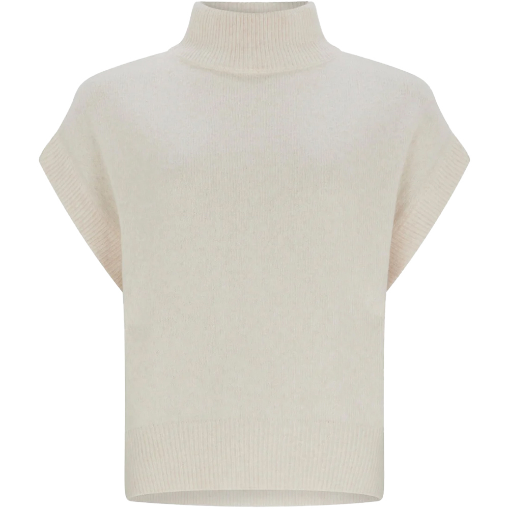 White funnel hot sale neck top